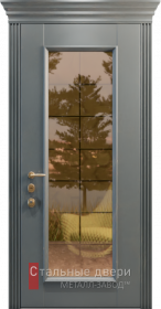 Стальная дверь Остекленная дверь с МДФ накладками №3 с отделкой МДФ ПВХ