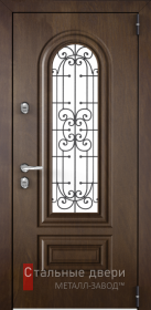 Стальная дверь Дверь с стеклом №22 с отделкой МДФ ПВХ