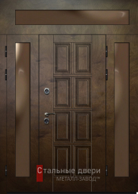 Стальная дверь С фрамугой №28 с отделкой МДФ ПВХ